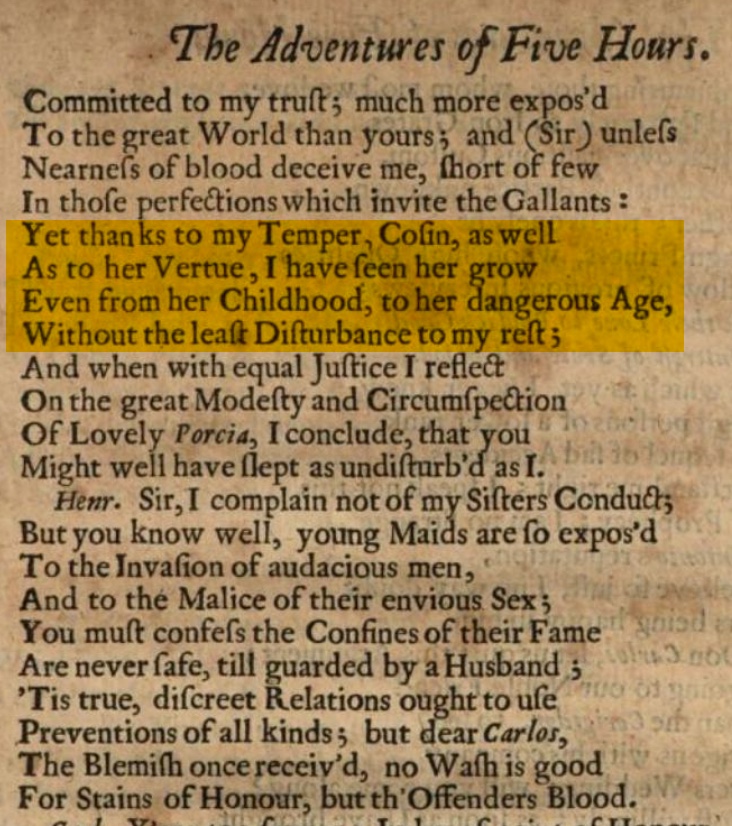 dangerous age, from 1663 play